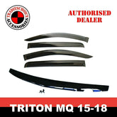 TRADIESCHOICE Bonnet Protector + Visors Weathershields for 2015-2018 Mitsubishi Triton MQ | Complete Protection and Style Package